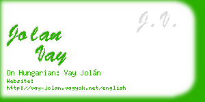 jolan vay business card